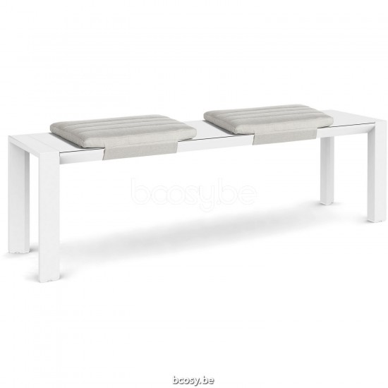 Diphano Metris tuinbank 160x39 Aluminium Wit Frame.