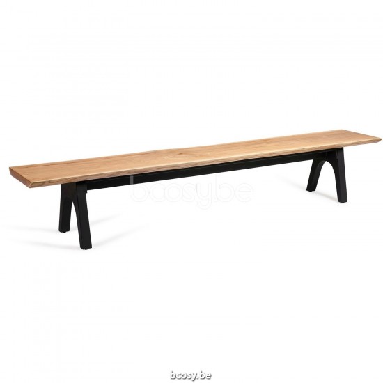 Diphano Pure bench 280x40 Aluminium Lava Frame Top Natural Teak.