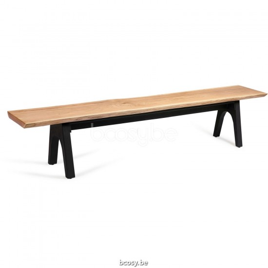 Diphano Pure bench 240x40 Aluminium Lava Frame Top Natural Teak.