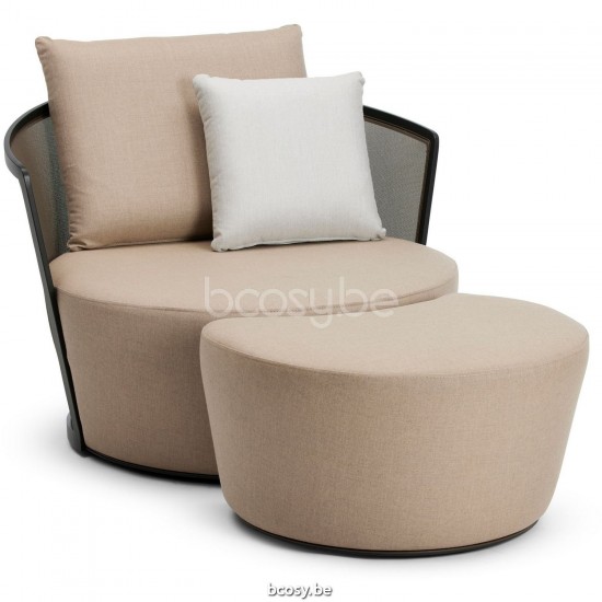 Diphano Cielo lounge voetensteun Aluminium Lava Frame StofCombo Batyline Coffee - Linen.