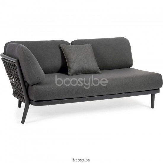 Diphano Diamond Modular dubbele rechter hoekzetel inclusief kussenset Aluminium Lava Frame StofCombo Seal Brown - Chestnut to.