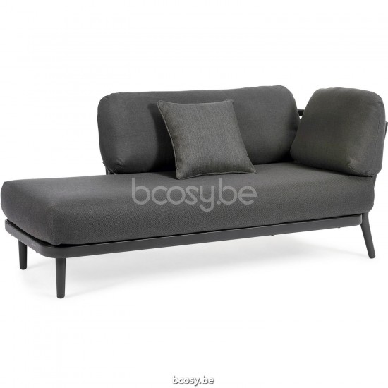 Diphano Diamond Modular dubbele eindzit linkse hoek inclusief kussenset Aluminium Lava Frame StofCombo Seal Brown - Chestnut .