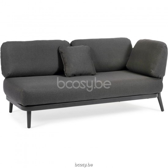 Diphano Diamond Modular dubbele zitting linkse hoek inclusief kussenset Aluminium Lava Frame StofCombo Seal Brown - Chestnut .