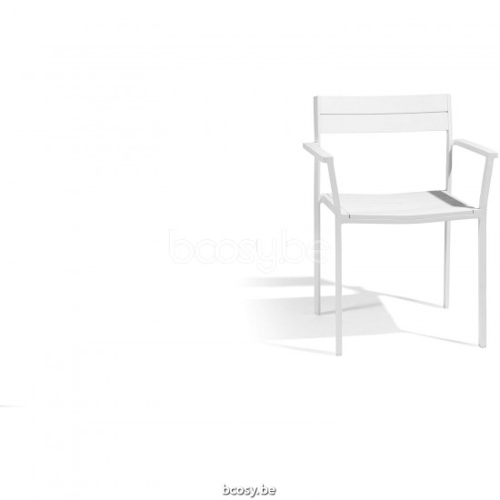 Diphano Metris Stackable dining armchair Aluminium White Frame.