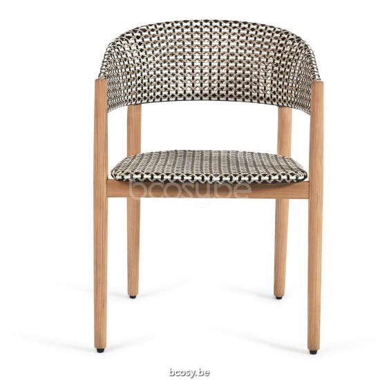 Diphano Spirit tuinstoel HDPE Naturel Teak Frame HDPE Vichy.