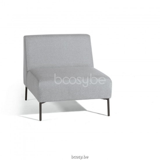 Diphano Coast Modular small middle seat Aluminium Lava Frame Weatherproof Silver Fabric.