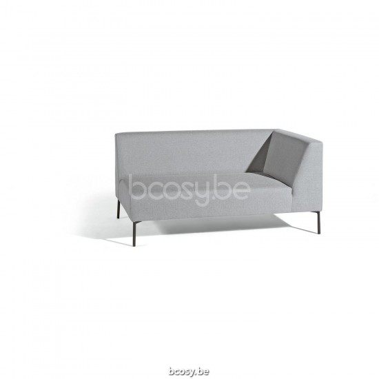Diphano Coast Modular left corner double seat Aluminium Lava Frame Weatherproof Silver Fabric.