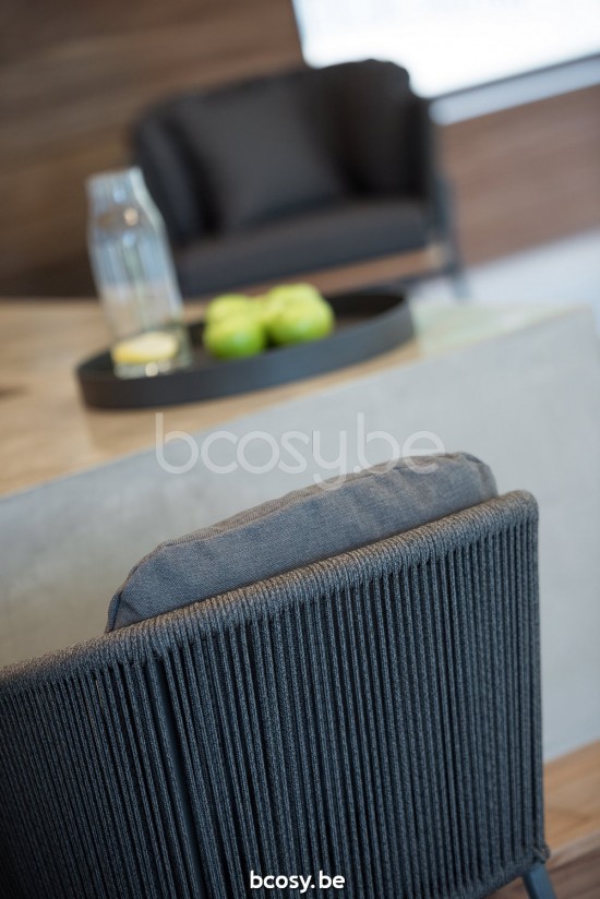 Diphano Omer Gartenstuhl Aluminium Lava Gestell Seil Graphit 5mm.