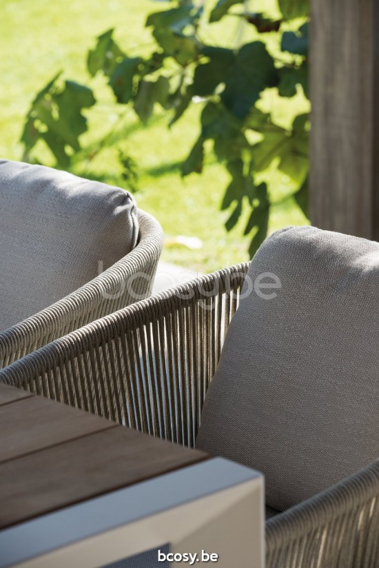 Diphano Omer chaise de jardin Cadre Aluminium blanc corde Minéral 5mm.