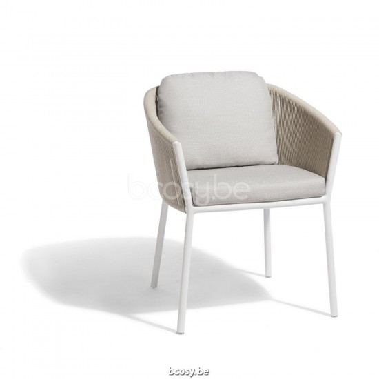 Diphano Omer dining armchair Aluminium White Frame Rope Mineral 5mm.