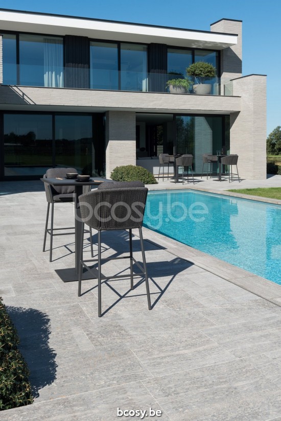 Diphano Omer garden outdoor bar chairs stools 77,5h PCA Lava Rope Graphite 5mm.