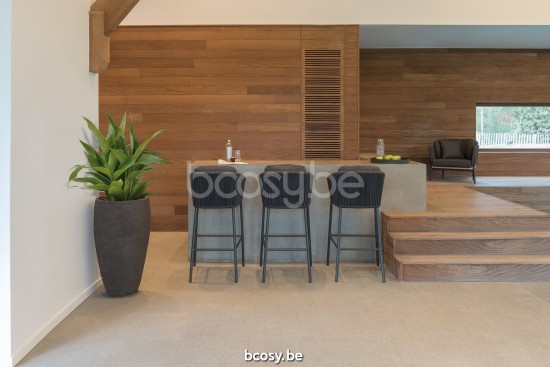 Diphano Omer barstoelen 77,5h Aluminium Lava touw Grafiet 5mm.