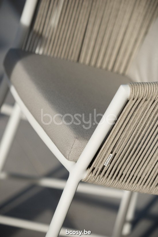 Diphano Omer garden outdoor bar chairs stools 77,5h PCA White Rope Mineral 5mm.