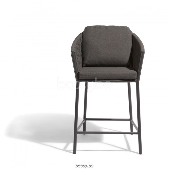 Diphano Omer barstoel 60,5h Aluminium Lava Frame touw Grafiet 5mm.