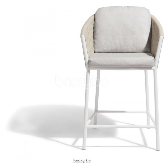 Diphano Omer barstoel 60,5h Aluminium Wit Frame touw Mineraal 5mm.