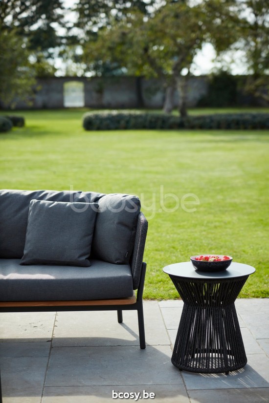 Diphano Omer Stackable 3-seater Aluminium Lava Frame Rope Graphite 5mm.