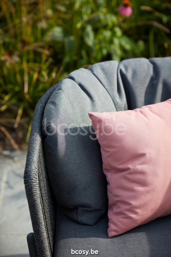 Diphano Omer Stapelbarer 3-Sitzer Aluminium Lava Gestell Seil Graphit 5mm.