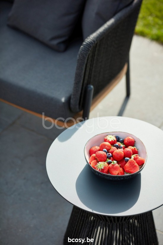 Diphano Omer Combiné empilable (2x Fauteuil de jardin + 3-places) Cadre Aluminium Lava corde Graphite 5mm.