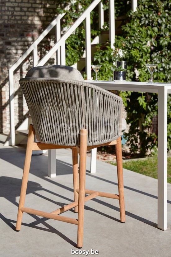 Diphano Newport garden outdoor counter chairs 61h PCA Coffee Rope Pebble 11mm.