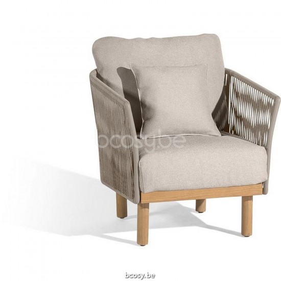 Diphano Newport lounge chair Aluminium Coffee Frame Rope Pebble 11mm.