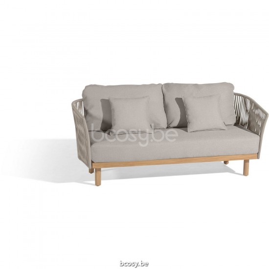 Diphano Newport 2-seater Aluminium Coffee Frame Rope Pebble 11mm.