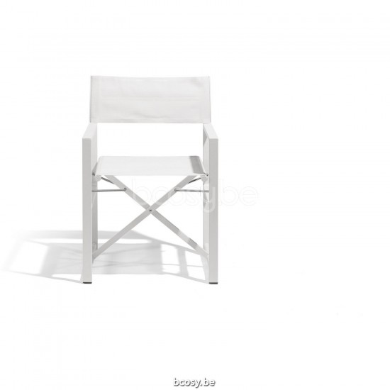 Diphano Alexa opvouwbare regisseursstoel Aluminium Wit Frame Stof enkele laag Batyline Wit.