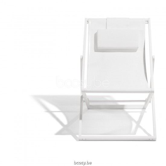 Diphano Alexa opvouwbare strandstoel Aluminium Wit Frame Stof enkele laag Textylene Wit.