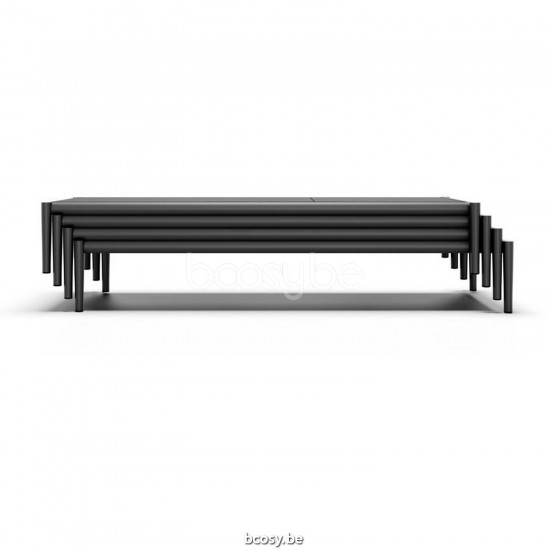 Diphano Switch Stapelbaar ligbed Aluminium Lava Frame Stof Batyline zwart.