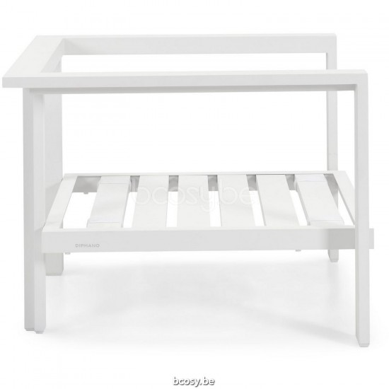 Diphano Cubic Stapelbare sunlounger Optionele kussenset Aluminium Wit Frame.