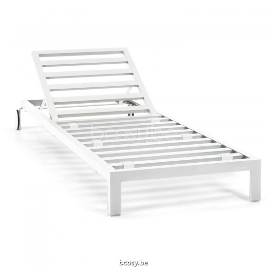 Diphano Cubic Stackable Sunlounger with wheels Optional cushion set Aluminium White Frame.