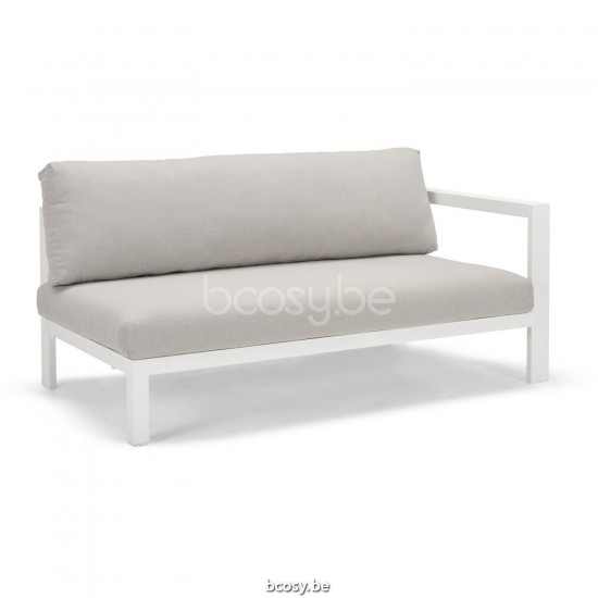Diphano Cubic Modular dubbele zitting linkse hoek Aluminium Wit Frame.