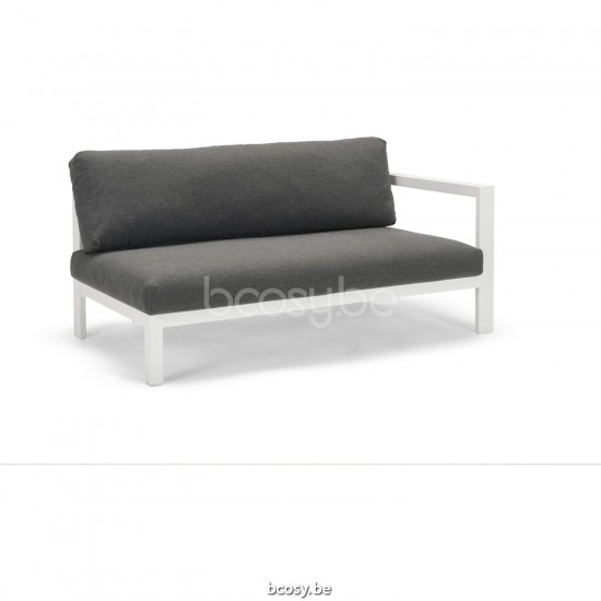 Diphano Cubic Modular dubbele zitting linkse hoek Aluminium Wit Frame.
