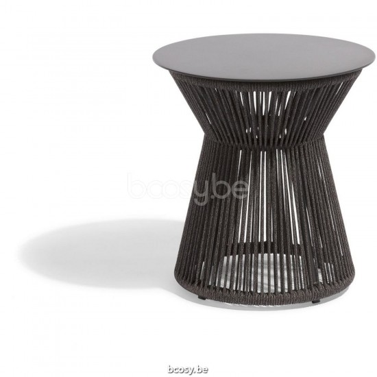 Diphano Omer side table B (42xR) Aluminium Lava Frame Rope Graphite 5mm.