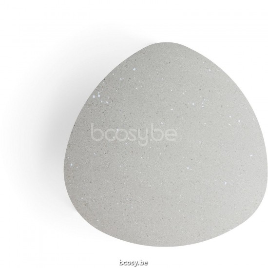 Diphano Ray salontafel organisch S 80xR (35,5h) Naturel Teak Frame Tafelblad keramisch Fossil 9 mm opgelegd.