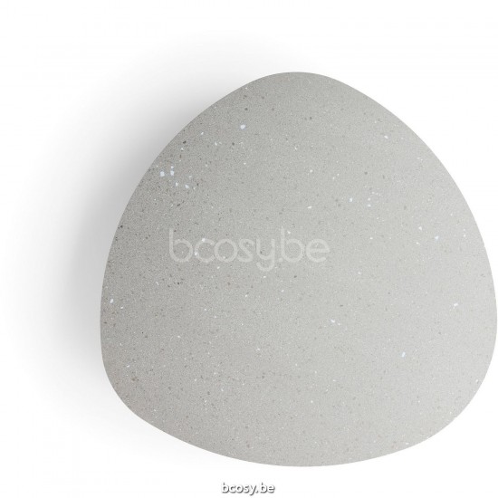 Diphano Ray salontafel organisch S 100xR (33,5h) Naturel Teak Frame Tafelblad keramisch Fossil 9 mm opgelegd.