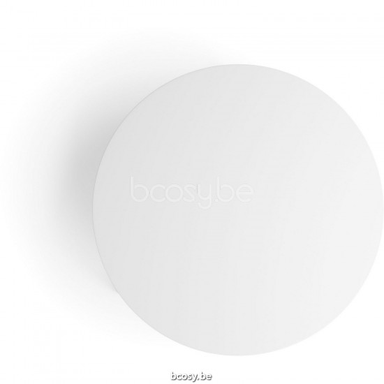 Diphano Ray salontafel S 80xR (35,5h) Naturel Teak Frame Tafelblad Aluminium Wit.