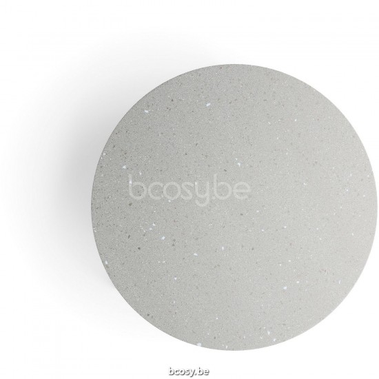 Diphano Ray salontafel S 80xR (35,5h) Aluminium Lava Frame Tafelblad keramisch Fossil 9 mm opgelegd.