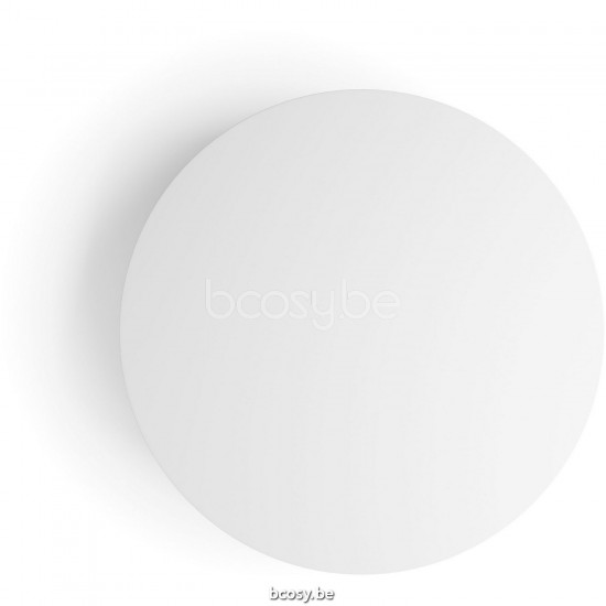 Diphano Ray salontafel S 100xR (33,5h) Naturel Teak Frame Tafelblad Aluminium Wit.