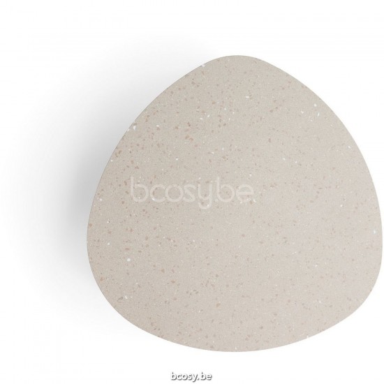 Diphano Ray salontafel organisch A 60xR (28,5h) Aluminium Wit Frame Tafelblad keramisch Sand 9 mm opgelegd.