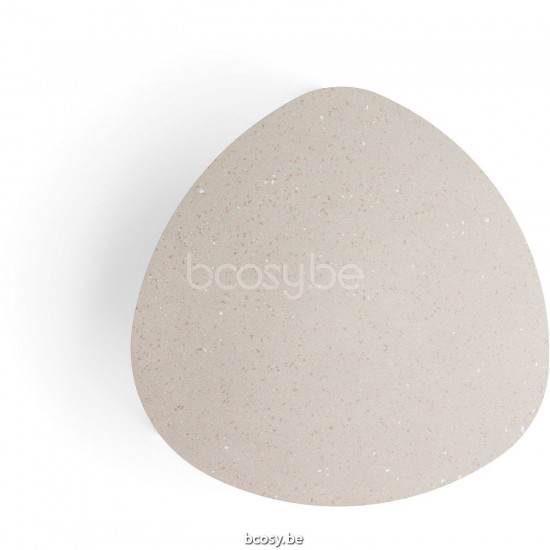 Diphano Ray salontafel organisch S 80xR (35,5h) Aluminium Wit Frame Tafelblad keramisch Sand 9 mm opgelegd.