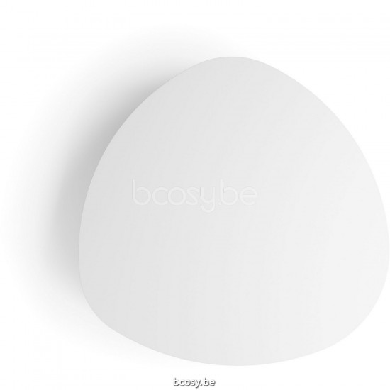 Diphano Ray salontafel organisch S 100xR (33,5h) Naturel Teak Frame Tafelblad Aluminium Wit.