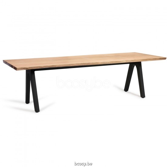 Diphano Pure dining table 280x100 Aluminium Lava Frame Top Natural Teak.