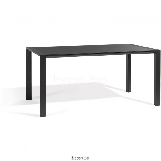 Diphano Selecta dining table 160x80 Aluminium Lava Frame Top Ceramic Black 6 mm Inlay.