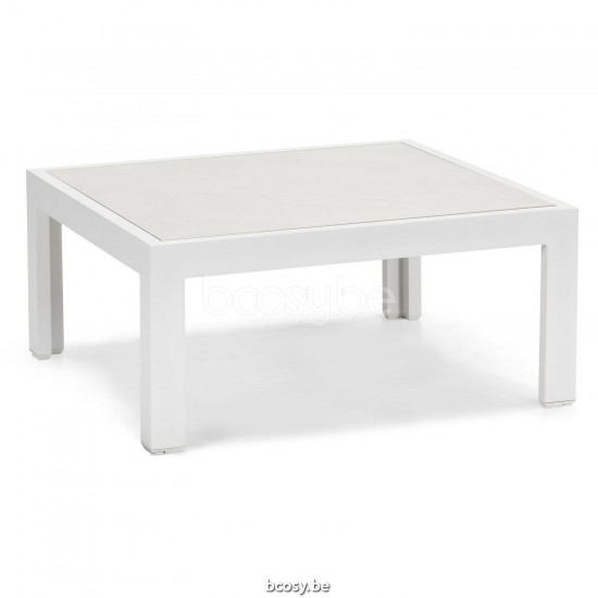 Diphano Cubic coffee table A (65x65) Aluminium White Frame Top Ceramic Cameo White 9-11 mm Inlay.