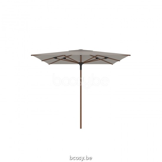 Jardinico AMALFI 250x250 Vierkante Middenstam Parasol 2,5x2,5 Mast Teak Aluminium Met Structuur Doek Cloud Sunbrella.