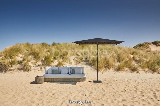 Jardinico AMALFI 250x250 Square Centerpost Parasol Pole Black Canopy Night Sunbrella.