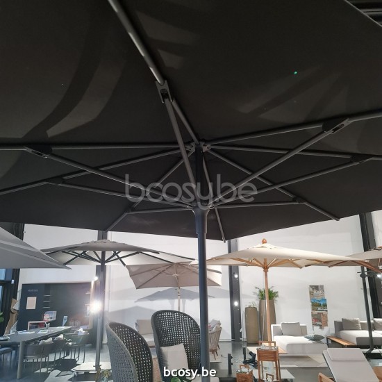  Jardinico AMALFI 250x250 Quadratischer Ampelschirm Mittelstocksonnenschirm Mittelstockschirm Teleskopschirm 2,5x2,5 Sonnenschirmmast Schwarz Matt Pulverbeschichtetes Aluminium| Sonnenschirmbespannung.