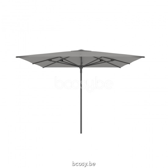 Jardinico AMALFI 300x300 Vierkante Middenstam Parasol 3x3 Mast Antraciet-charcoal Doek Gris Nature Classic-Acryl solids.