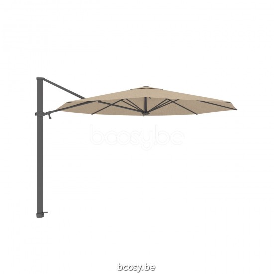 Jardinico ANTEGO 350XR Ronde Vrijhangende Parasol Ø3,5 Mast Antraciet-charcoal Doek Latte Sunbrella.