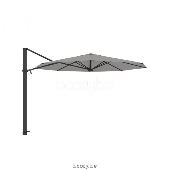 Jardinico ANTEGO 350XR Ronde Vrijhangende Parasol Ø3,5 Mast Zwart Doek Gris Nature Classic-Acryl solids.